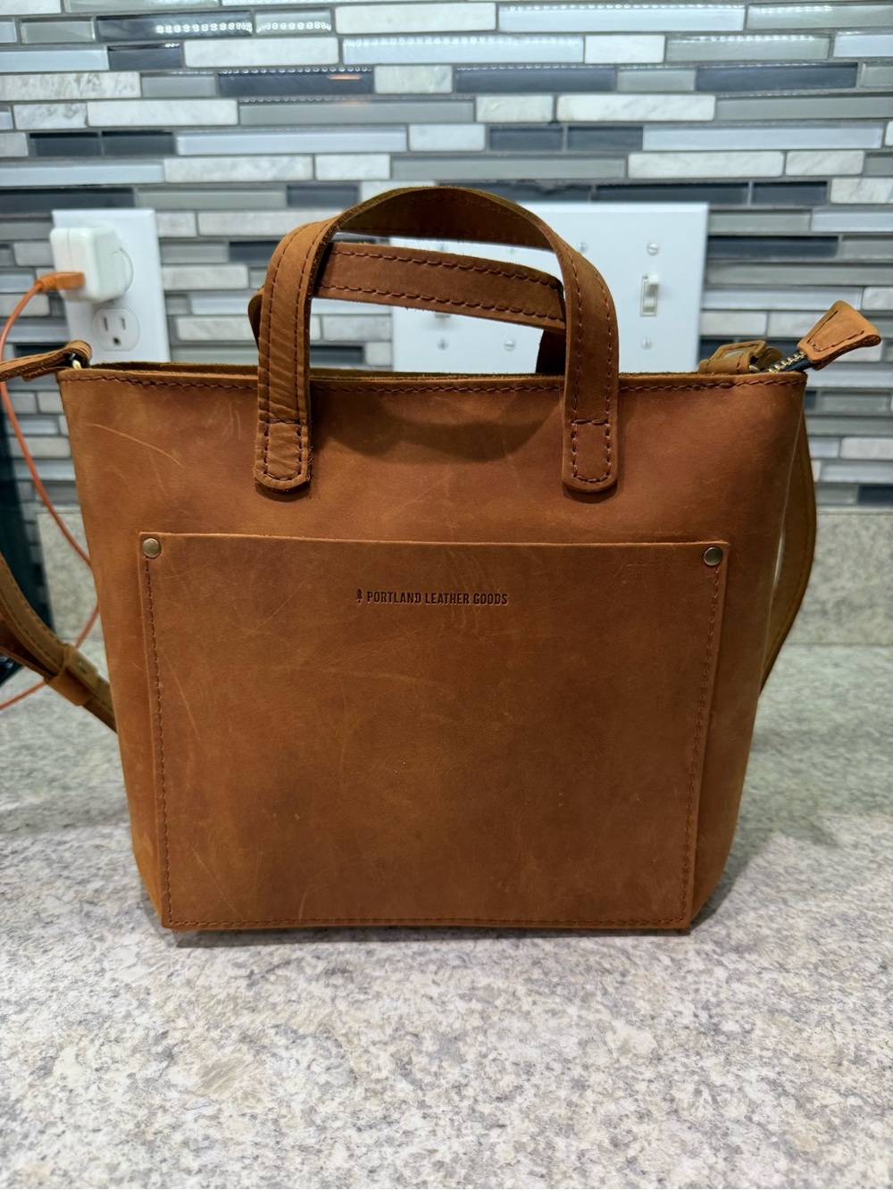 Portland Leather Dakota mini zip crossbody tote